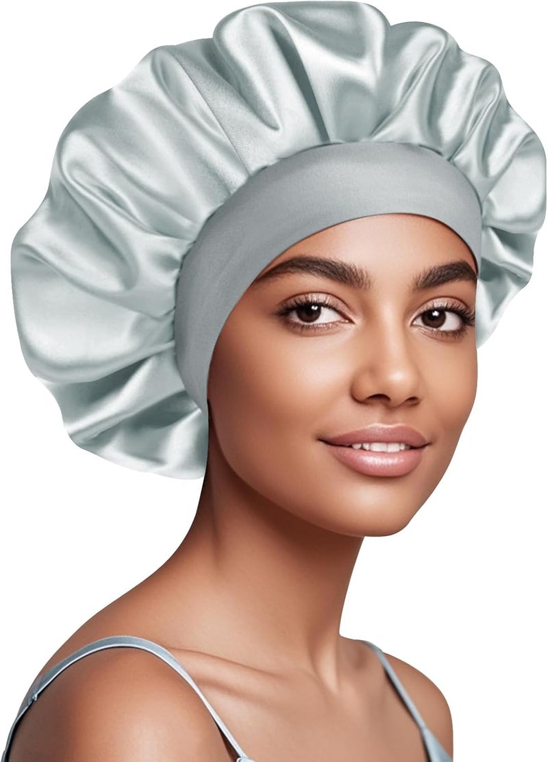 Doitory Store Satin Silk Bonnet for Sleeping, Soft Satin Lined Hair Bonnet for Women, Double Layer Sleep Nightcap - Image 1